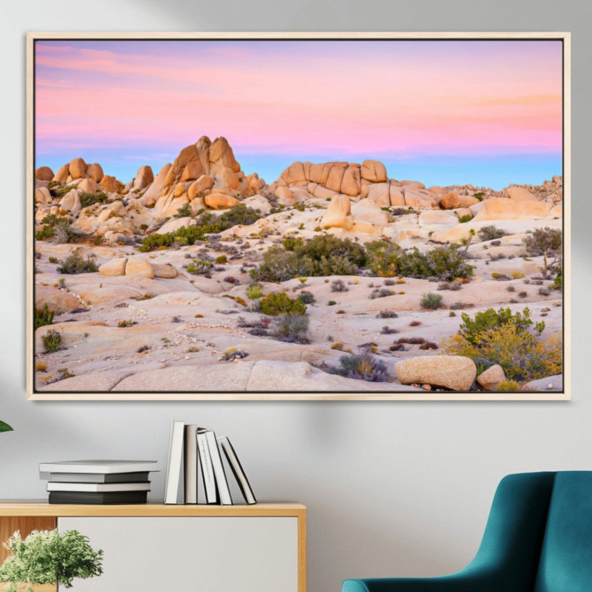 Vibrant Sunset Sky Wall Art Canvas Print – Framed Joshua