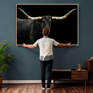 Longhorn Cattle Wall Art Canvas Print – Framed Texas Ranch