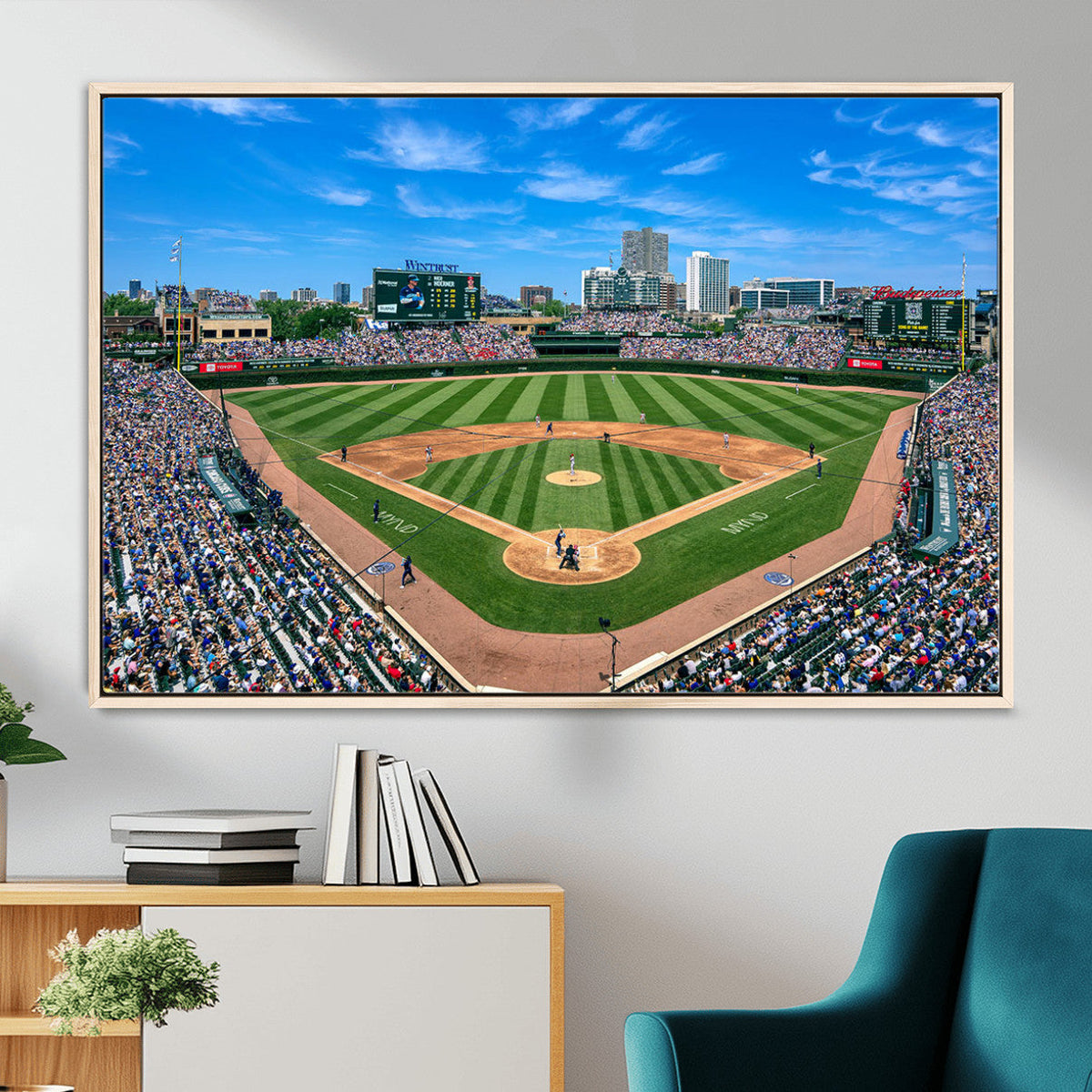 Wrigley Field Baseball Stadium Canvas Wall Art – Packed