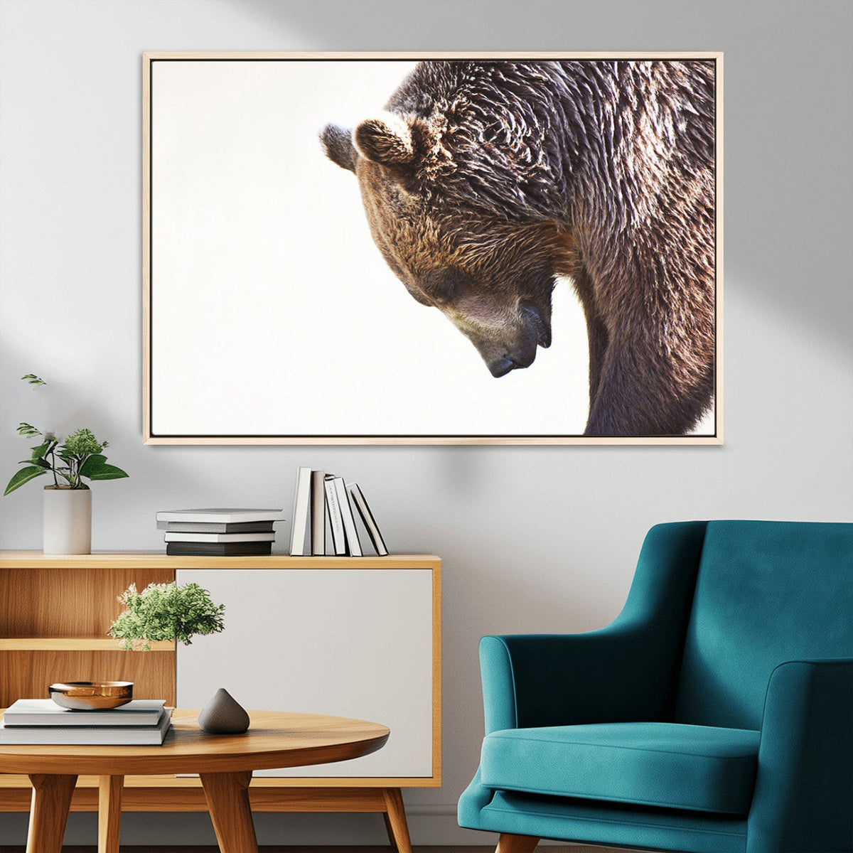 Grizzly Bear Canvas Wall Art Print – Framed Wildlife Nature