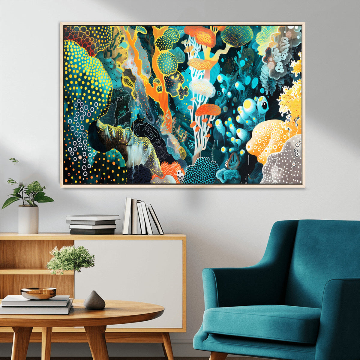 Vivid Underwater Coral Reef Wall Art Canvas Print,