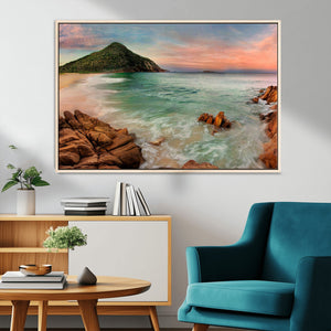 Coastal Landscape Wall Art Canvas Print – Rocky Shore and
