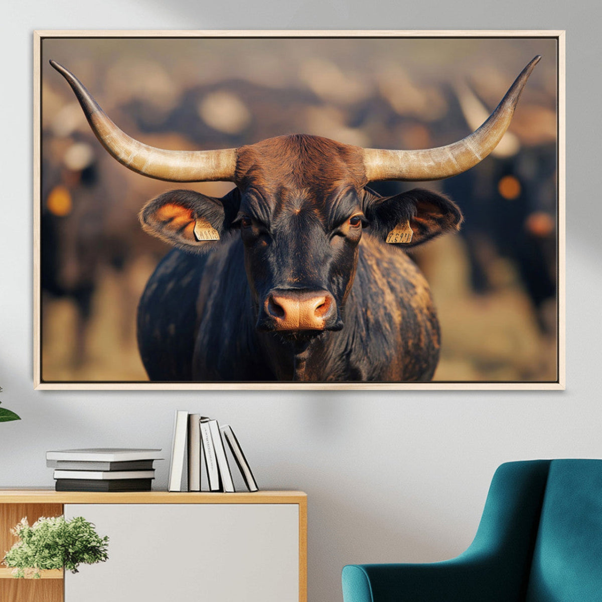Majestic Texas Longhorn Bull Rustic Farm Animal Strong
