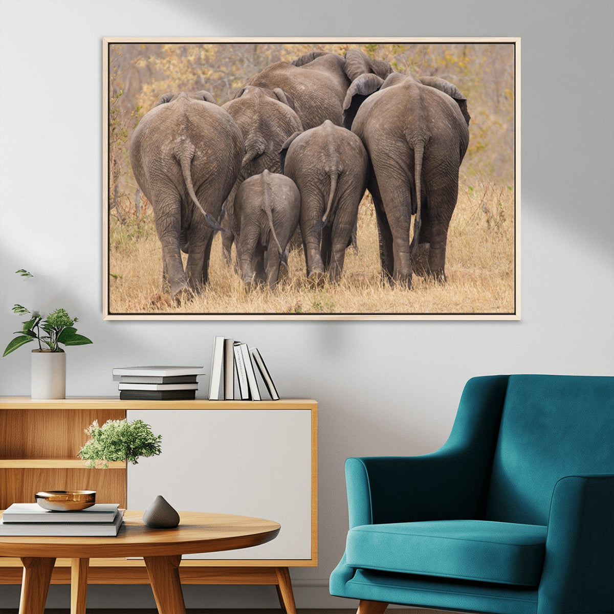 Wild Elephant Wall Art Canvas Print