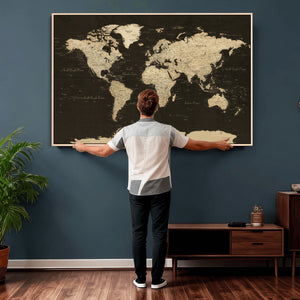 World Map Canvas Print – Framed World Map Wall Art for