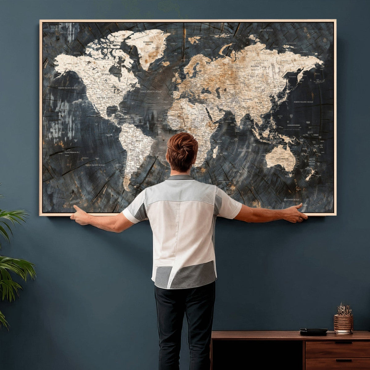 World Map Canvas Print – Detailed Map of the World Wall Art