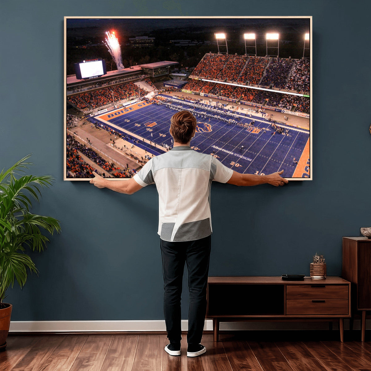 Boise State Stadium Large Wall Art Canvas Print for Living