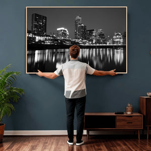 Austin Skyline Wall Art Canvas Print, Austin Downtown Night