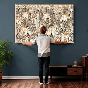 Native American Indian Wall Art Canvas Print - Abstract