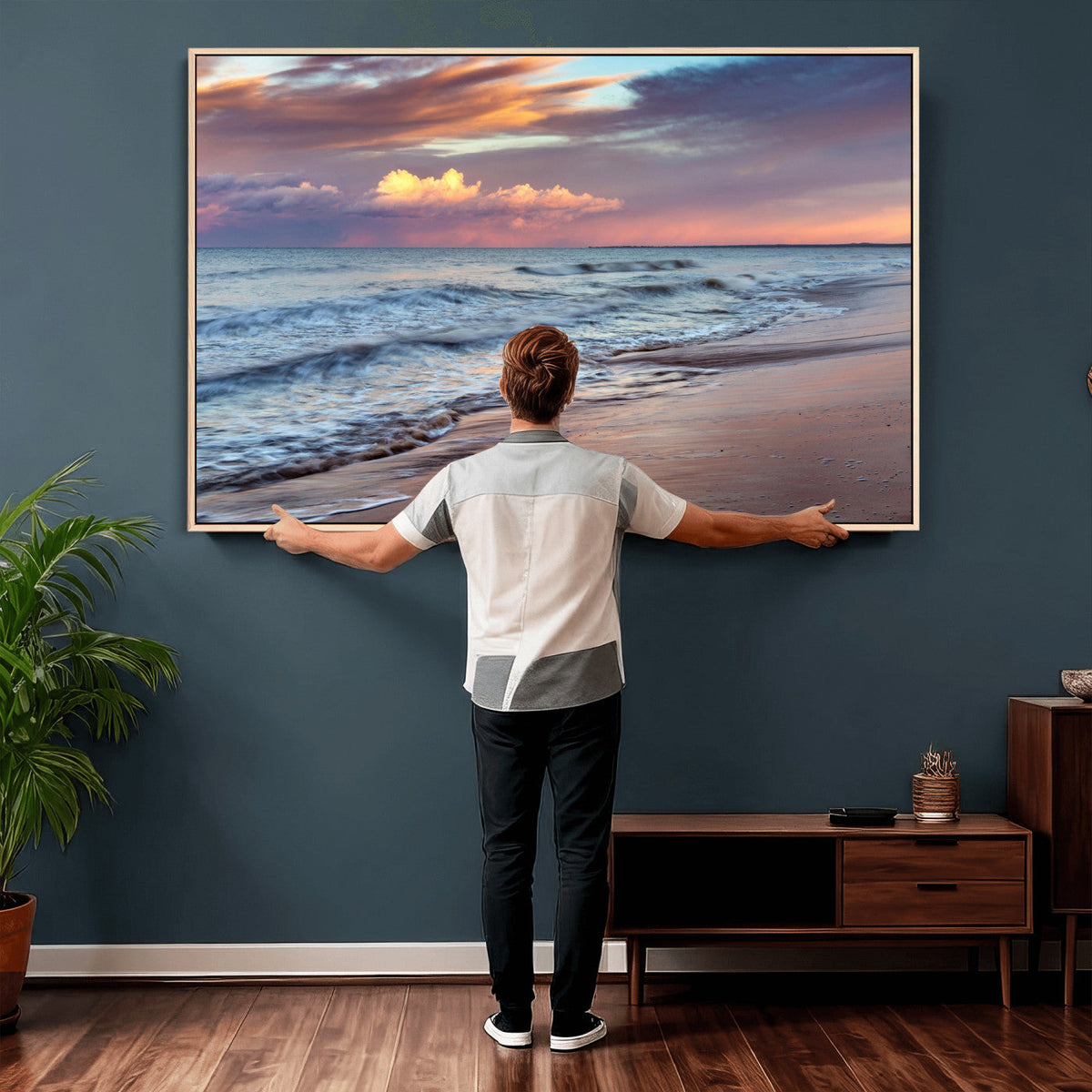 Ocean Sunset Wall Art Canvas Print – Coastal Beach