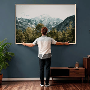 Mountain Forest Wall Art Canvas Print, Alpine Landscape