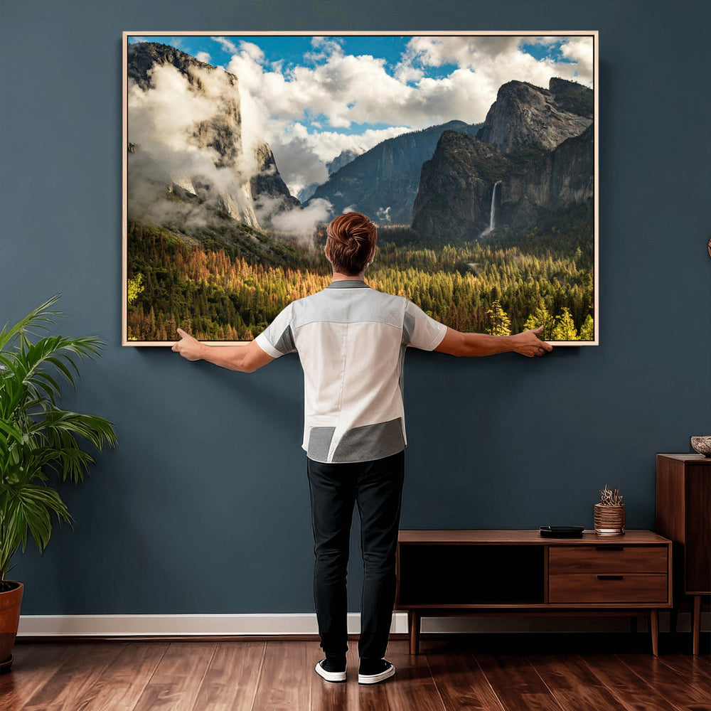 Yosemite Valley River Wall Art Canvas Print