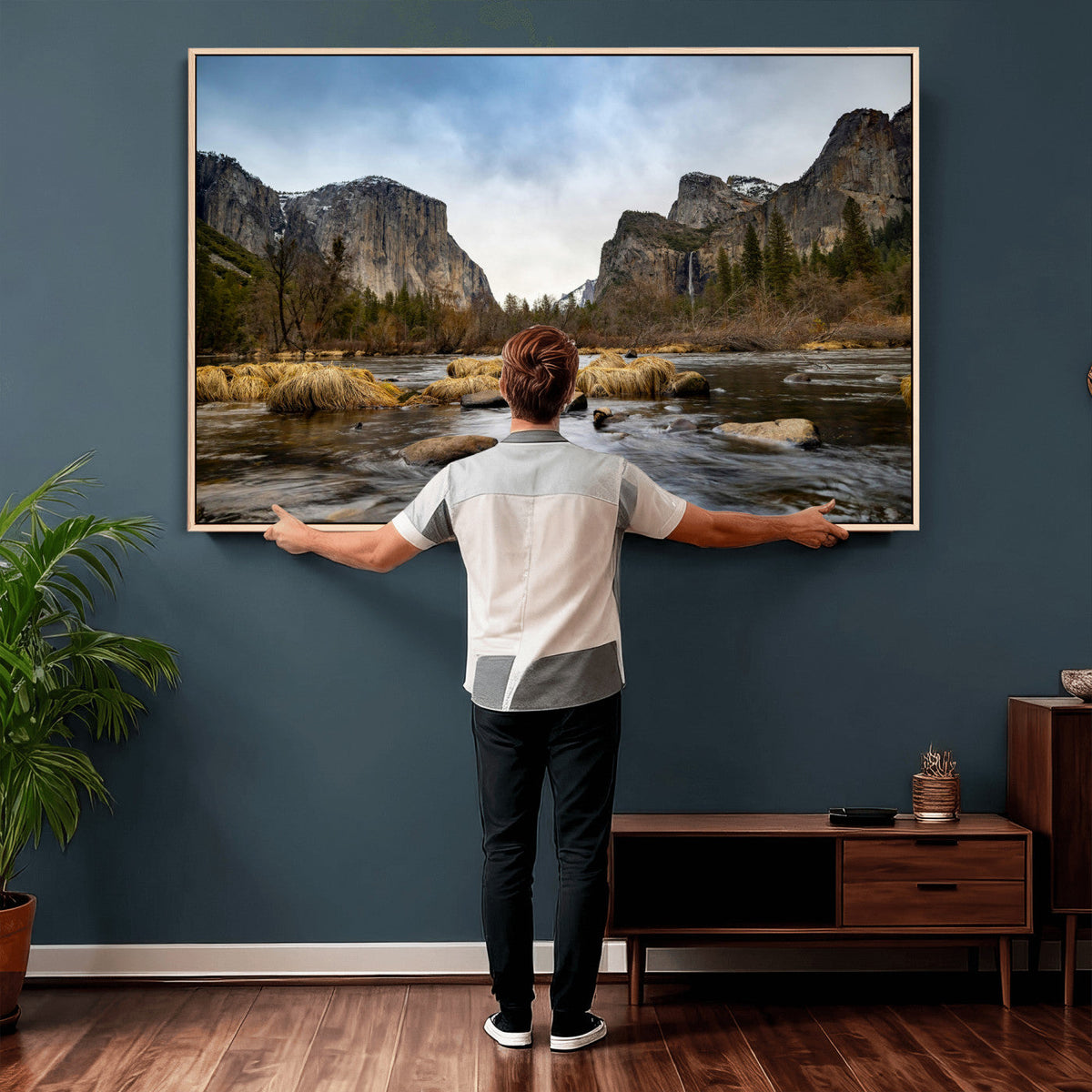 Yosemite Valley Mountain Landscape Wall Art Canvas Print,