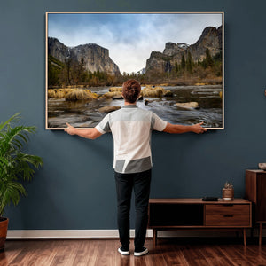 Yosemite Valley Mountain Landscape Wall Art Canvas Print,