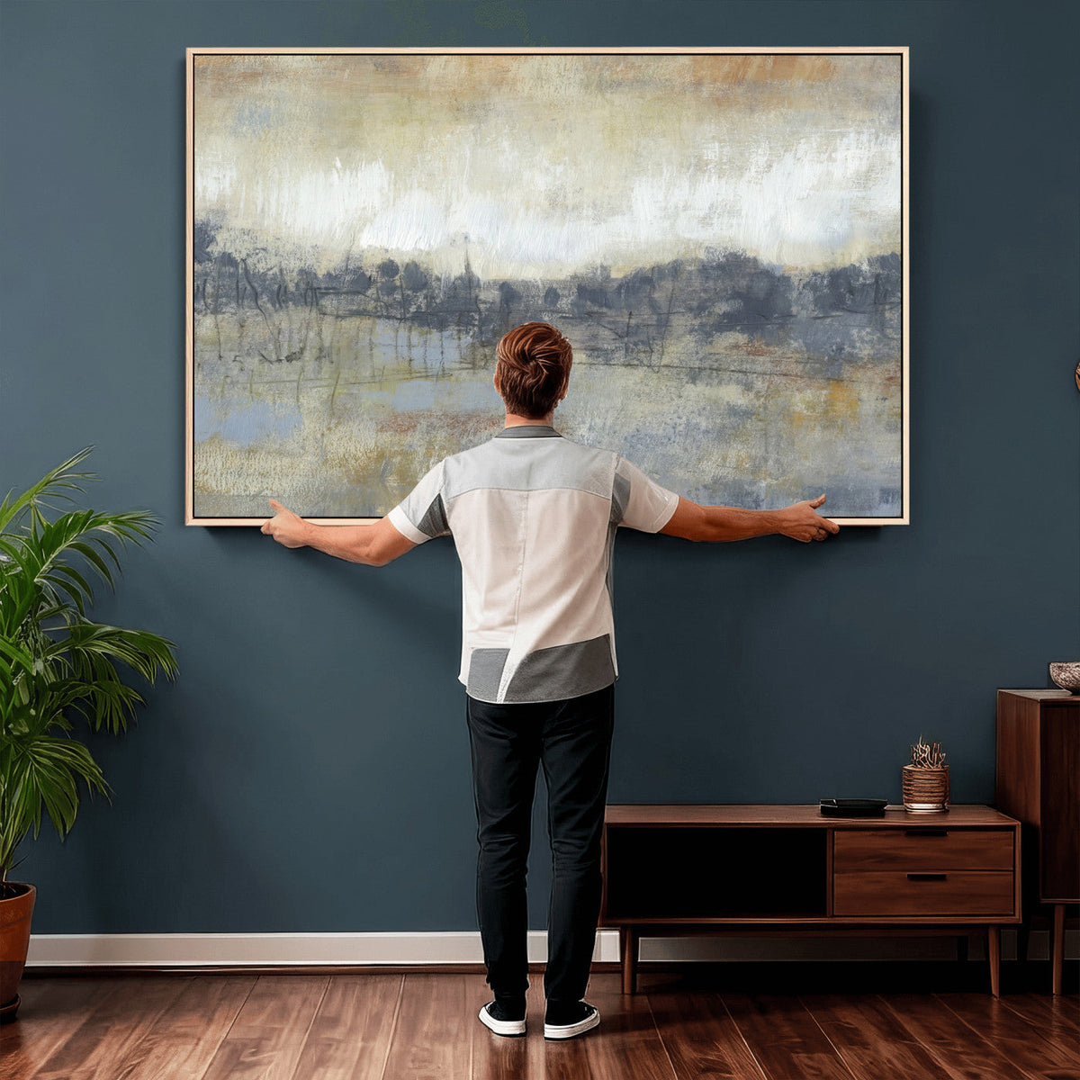 Abstract Neutral Landscape Painting Wall Art