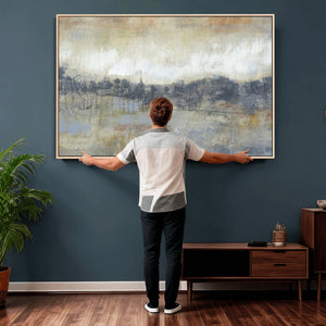Abstract Neutral Landscape Painting Wall Art