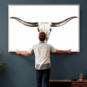 Longhorn Skull Wall Art Canvas Print – Rustic Western