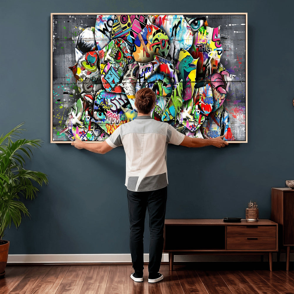 Abstract Graffiti Collage Street Art Wall Art Canvas Print