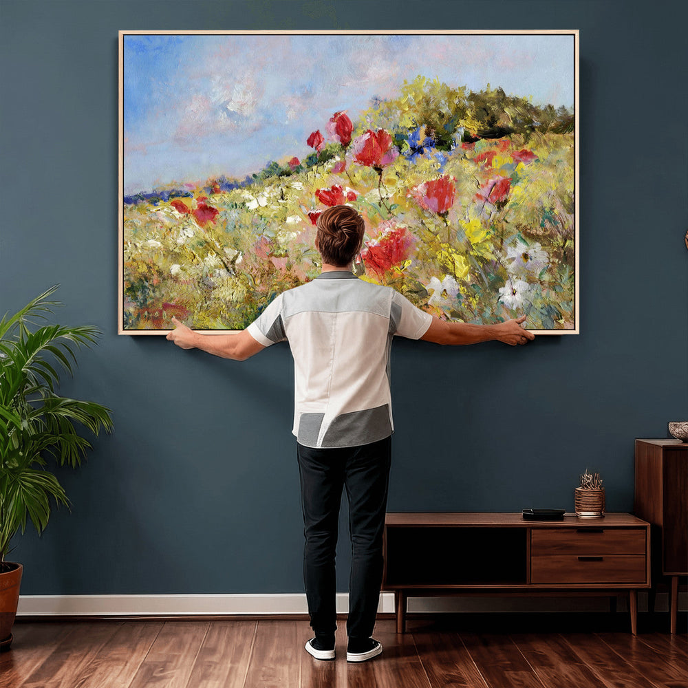 Abstract Mountain Landscape Wall Art Canvas Print – Textured