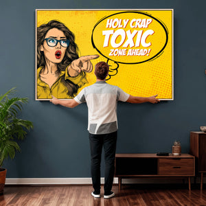 Pop Art Print Bathroom Sign Wall Art Canvas Print — Funny