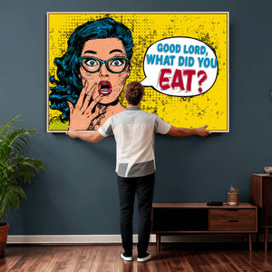Pop Art Print Bathroom Sign Wall Art Canvas Print — Funny