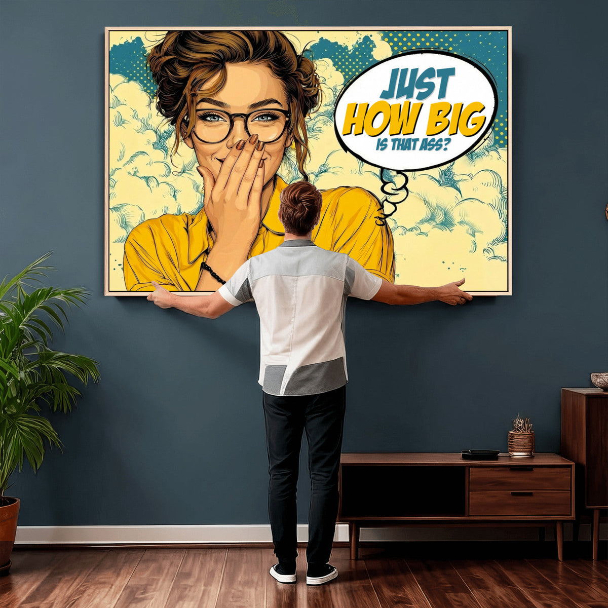 Pop Art Print Bathroom Sign Wall Art Canvas Print — Funny