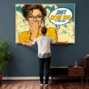 Pop Art Print Bathroom Sign Wall Art Canvas Print — Funny