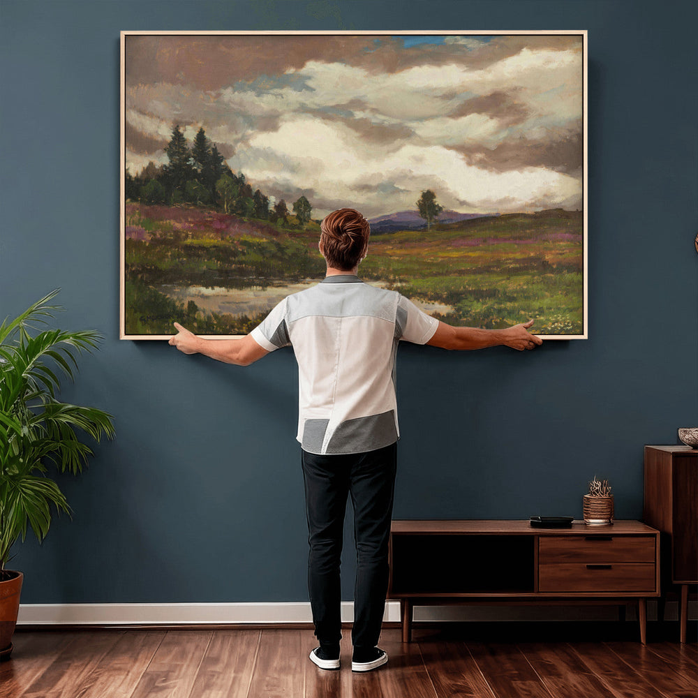 Gustav Macoun Heathland Canvas Print, Czech Landscape Oil