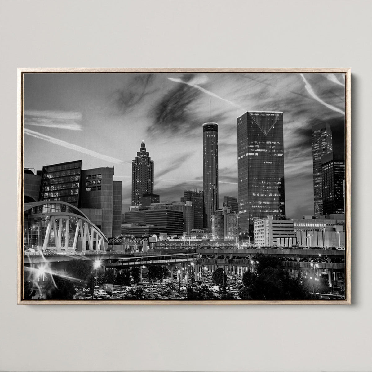 Black and White Atlanta Wall Art Canvas Print