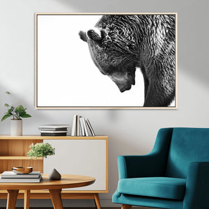 Black and White Grizzly 399 Bear Canvas Print Wall Art |