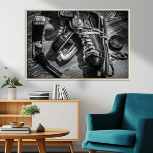 Old Pair of Mens Skates Wall Art Canvas, Men Skates Wall Art