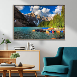 Moraine Lake 3-Panel Wall Art, Majestic Mountain and Lake
