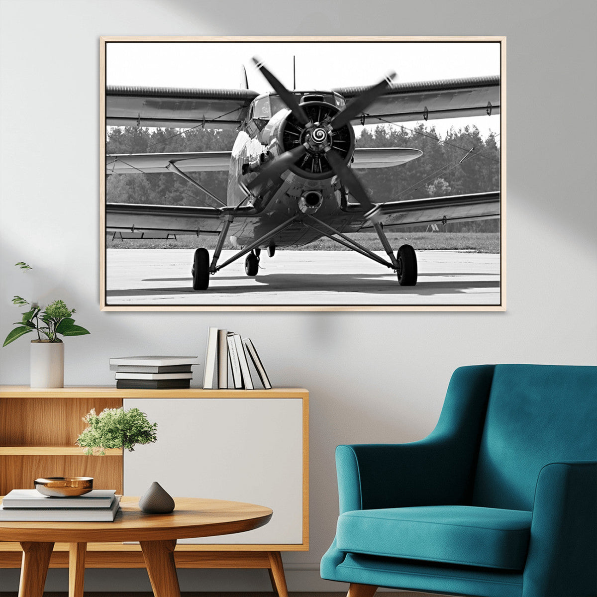 Wall Art Old War Plane Canvas Print