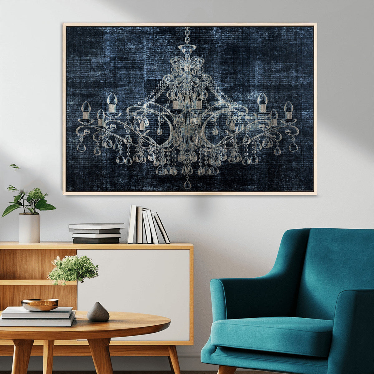 Dark Chandelier Wall Art Canvas Print