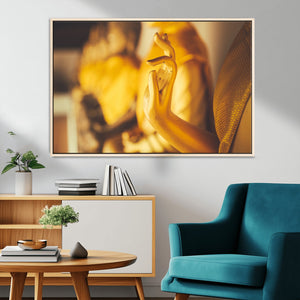 Gold Buddha Statue Hands Wall Art Canvas Print