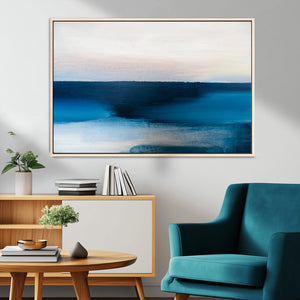 Dark Blue Abstract Wall Art Canvas Print