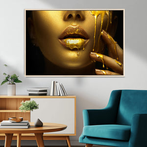 Gold and Women Wall Art Canvas Print