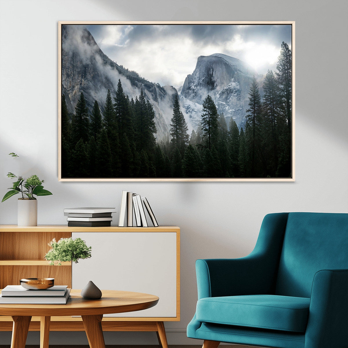 Yosemite National Park El Capitan Foggy Mountain Wall Art |