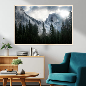 Yosemite National Park El Capitan Foggy Mountain Wall Art |