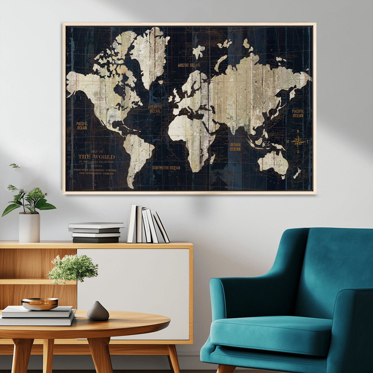 Antique Old World Map Wall Art Canvas Print
