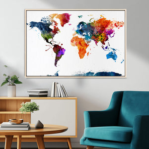 World Map Canvas Print – Detailed Map of the World Wall Art