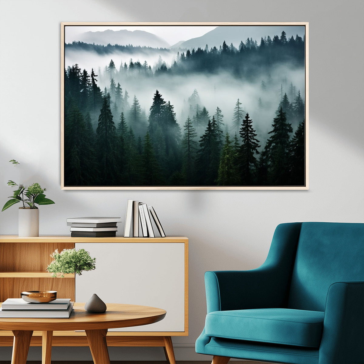 Captivating Misty Forest Wall Art Canvas, Premium Canvas