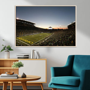 Oregon Ducks Football Team Print - Eugene Autzen Stadium
