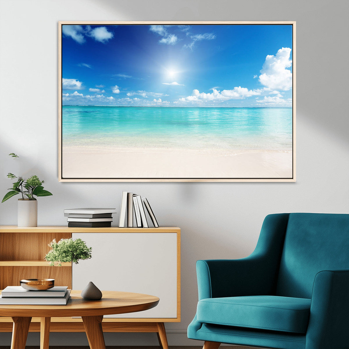 Blue Ocean Wall Art Canvas Print - Tranquil Ocean Paradise