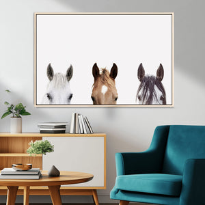 Horse Prints Set, Set of 3 Horse Wall Art, Horses Portraits,