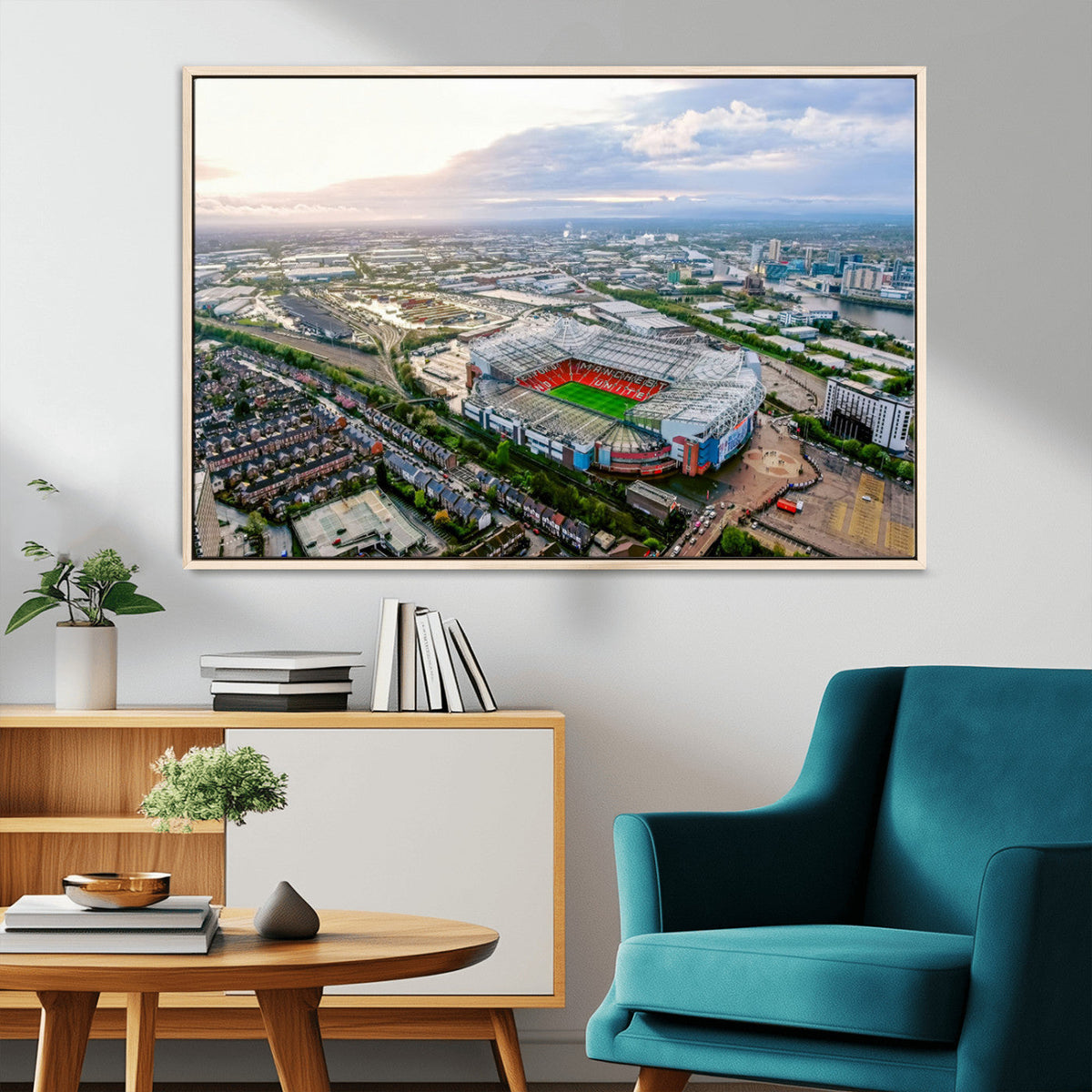 Old Trafford Manchester United Stadium Wall Art Canvas Print