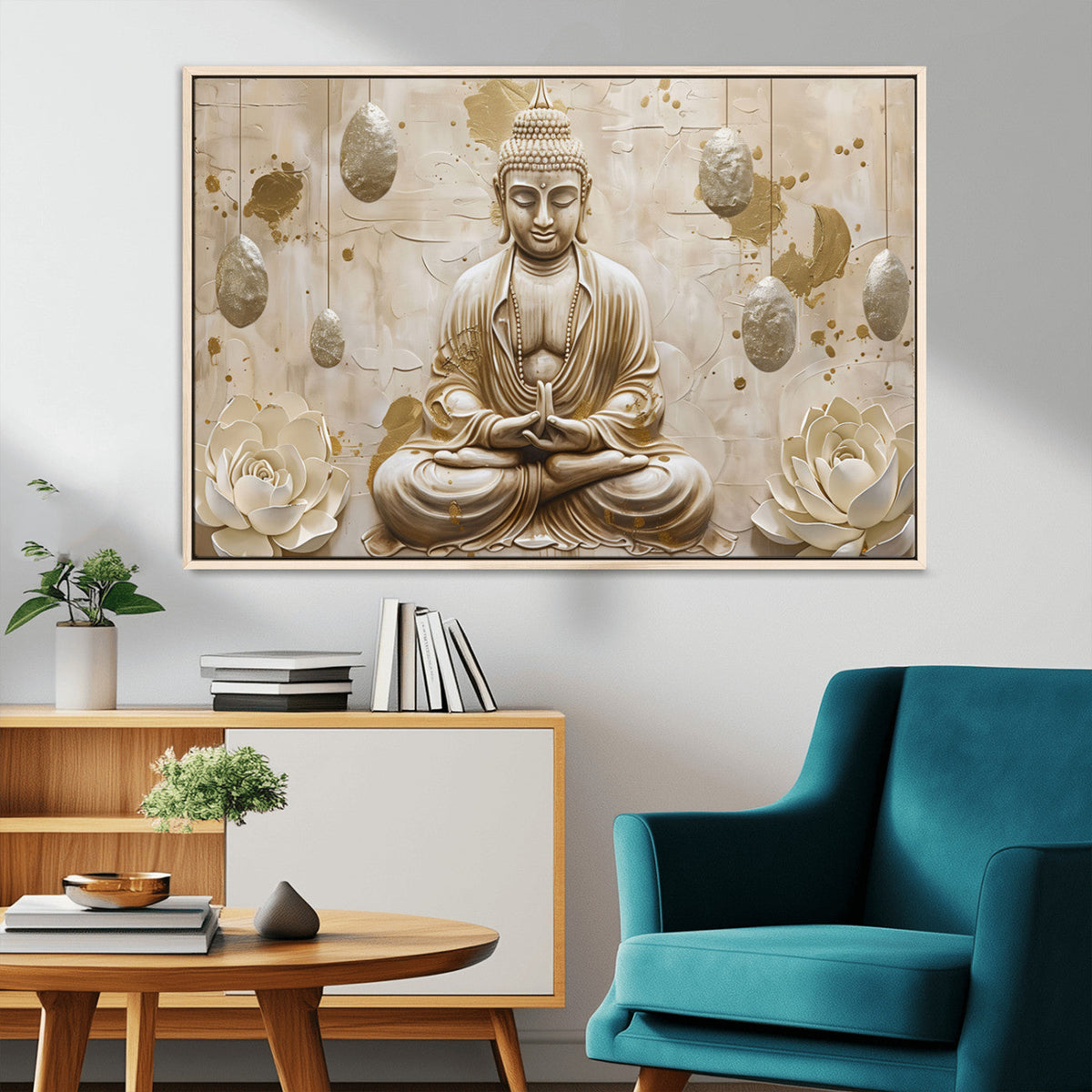 Serene Buddha Wall Art | Yoga Room Decor and Meditation Wall