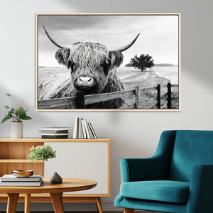 Scottish Highland Cow Wall Art | Rustic Farmhouse Décor |