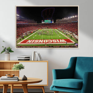 Wisconsin Badgers Football Team Print Canvas- Madison Camp