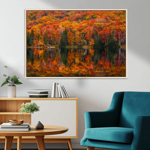 Fall Foliage Wall Art - Autumn Reflection Canvas Print,